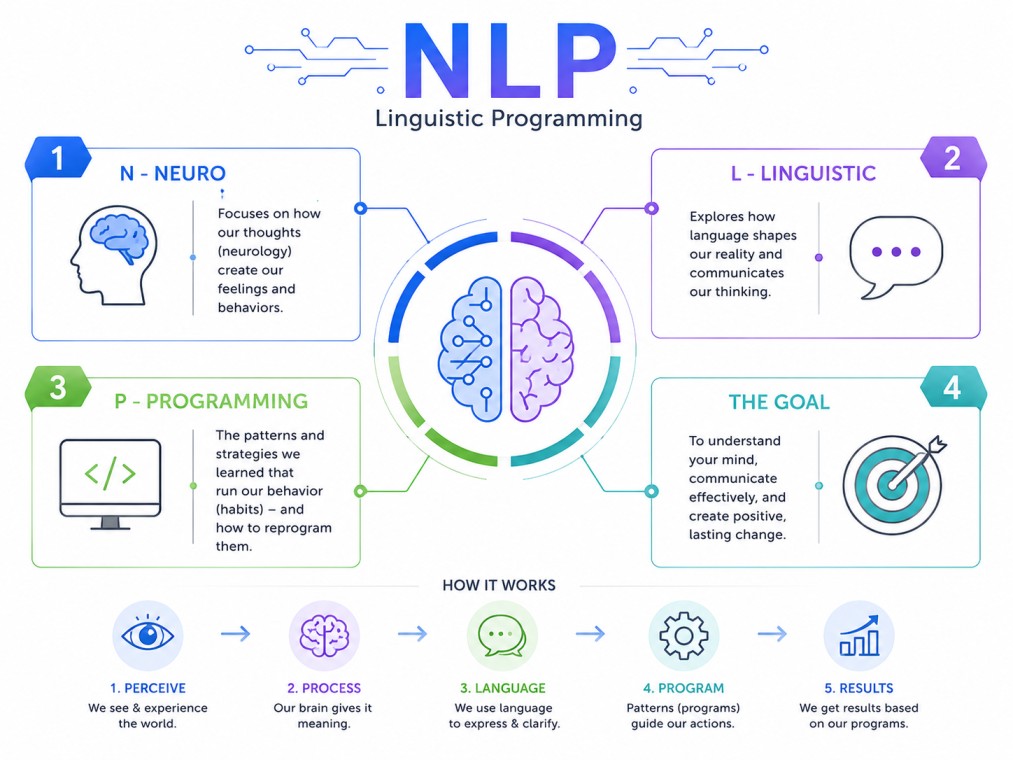 Clean educational infographic featuring four pastel-colored cards arranged in a 2×2 grid, showcasing real-world applications of Natural Language Processing (NLP). The cards highlight Search Engines, Virtual Assistants, Machine Translation, and Email Filte